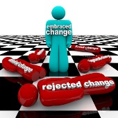 Picture of accepting or rejecting change as one part of the Change management standard.