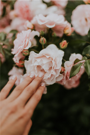 Touch and smell flowers - use your senses to avoid thinking traps