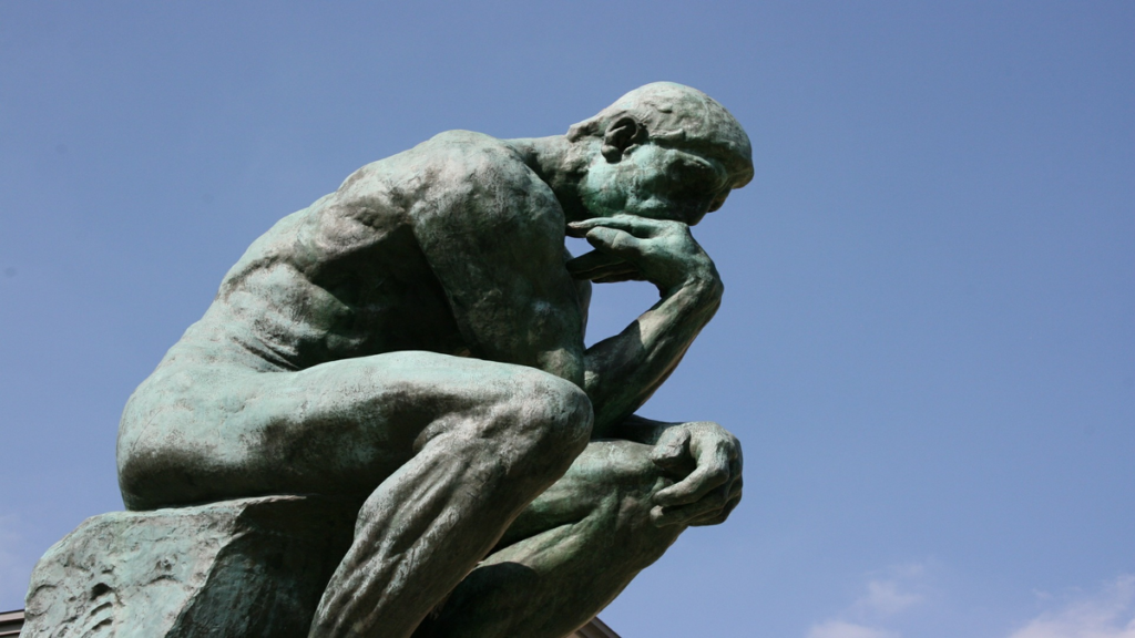 A picture of the statue - The Thinker. Improve staff wellbeing by managing thinking